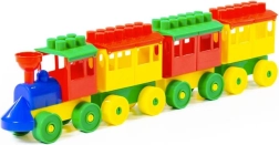 Kunststof bouwtrein met 3 wagons