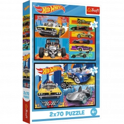 Puzzel 2x70 Auto's Hot Wheels