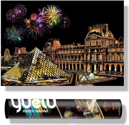 Kras-afbeelding Louvre 75x52 cm
