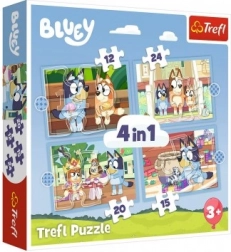 Puzzel Bluey en haar wereld 4-in-1