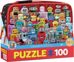 Puzzel in thermische lunchbox Robots 100 stukjes