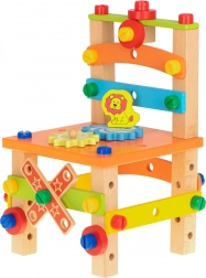 Houten bouwset – werkplaatskrukje 49 delen