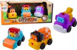 Set bouwvoertuigen voor peuters van zacht rubber