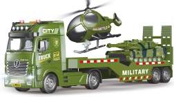 Militaire autotransporteur met helikopter en effecten 55 cm