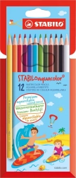 Set aquarelpotloden Stabilo Aquacolor 12 stuks