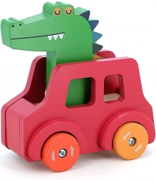 Vilac Houten autootje met claxon Krokodil