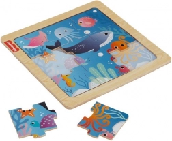 Houten puzzel Fisher-Price – oceaan, 9 stukjes