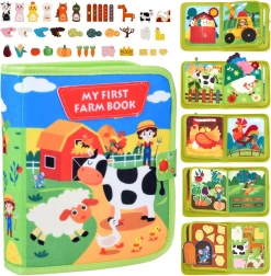 Viltzintuiglijk quiet book boerderij met klittenbandelementen