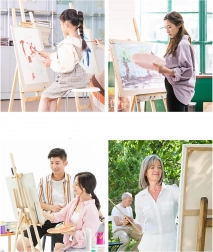 Schilderen op nummer met frame 20 × 20 cm – ster