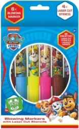Blaasstiften met Paw Patrol-sjablonen, 6 stuks, doos 12 × 19 cm