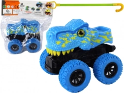 Terrein-dinoauto met rubberen wielen blauw