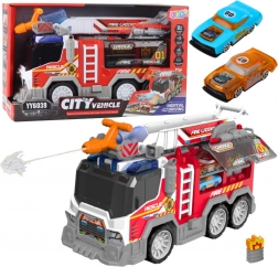 Brandweerauto met lampen, geluiden en werkend waterkanon