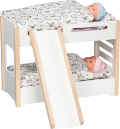 Stapelbed voor poppen met glijbaan