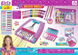 Set om armbanden te vlechten met een handmatige vlechtmachine en accessoires