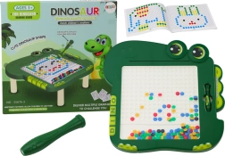 Magnetisch educatief dinosaurusbord - Groen met kralen