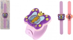 Kinderhorloge met automatisch oprollende slap-band en vlindertje, siliconen, 22 cm