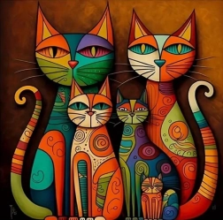 Diamond painting katten in moderne kunst 30 × 40 cm
