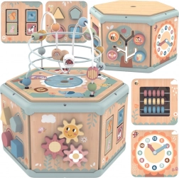 Interactieve houten Montessori activiteitenkubus van Tooky Toy