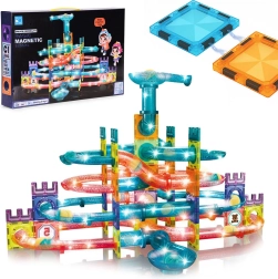 Magnetische LED knikkerbaan – bouwset 166 delen