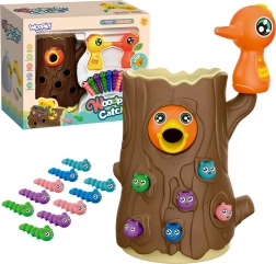 Woopie magnetisch behendigheidsspel vang de worm – 2 spechten en 10 wormpjes