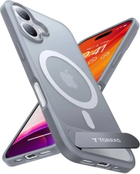 Torras Pstand hoesje voor iPhone 16 Plus titaniumgrijs