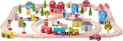 Houten treinbaan stad en dorp BIGJIGS RAIL, 91 delen
