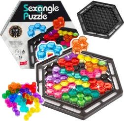 Logisch spel SEXANGLE PUZZLE – hexagonaal tetris met 16 stukjes en 112 uitdagingen