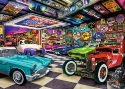 Trefl Puzzle Premium Plus Tea Time: garage van de autoverzamelaar 1000 stukjes