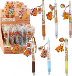 Gelpen Capybara met hanger blauwe inkt 14,5 cm