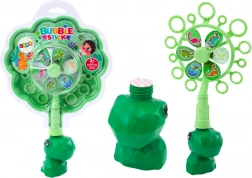 Bellenblaas met windmolentje dinosaurus met groene kom