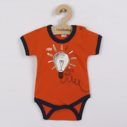 Babybody van katoen met korte mouwen NEW BABY Happy Bulbs