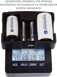 Intelligente lader EVERACTIVE NC-3000 voor AA/AAA met ondersteuning voor C/D (met adapter)