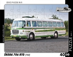 retro auto puzzel bus Škoda 706 RTO 40 stukjes