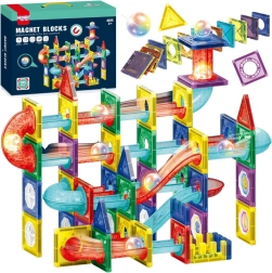 Woopie magnetische knikkerbaan-bouwset 3D, 105 onderdelen