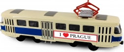 Metalen retrotram PRAGUE T3 16 cm met openslaande deuren