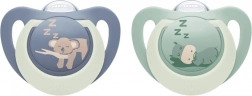 Fopspeen NUK First Choice Night 6–18 m, 2 stuks, nijlpaard/koala