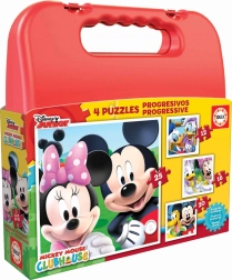 Puzzel in koffertje MICKEY MOUSE en vrienden 4-in-1