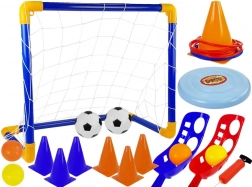 Set van 5-in-1 buitenspellen – voetbaldoel, FRISBEE en vangmandjes