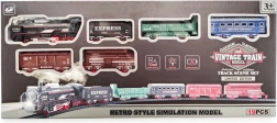 Vintage trein met rails, 19 delen