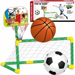 Woopie 2-in-1 basket en voetbaldoel met ballen