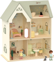 Houten poppenhuis Cozy Cottage met meubels