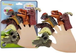 Rubberen vingerpoppetjes dinosaurussen, set van 5 stuks