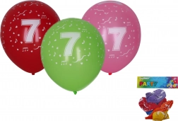 Opblaasbare ballonnen 30 cm met cijfer 7 – set van 5 stuks