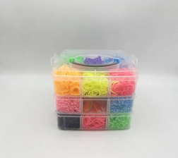 Set elastiekjes voor het maken van Loom Band armbandjes, 3000 stuks in een box