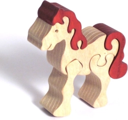 Fauna Houten inlegpuzzel Witte Paard