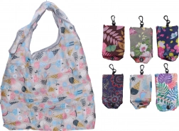 Opvouwbare stoffen tas met karabijnhaak