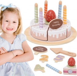 Viga houten verjaardagstaart om te snijden