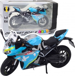 metalen sportmotor 1:12 met licht en geluid – blauw