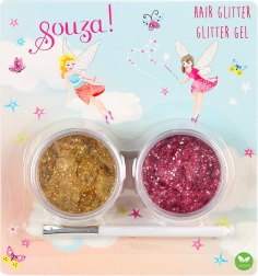 Haarglitters – fuchsia en goud