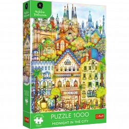 Premium puzzel 1000 stukjes – middernacht in Barcelona